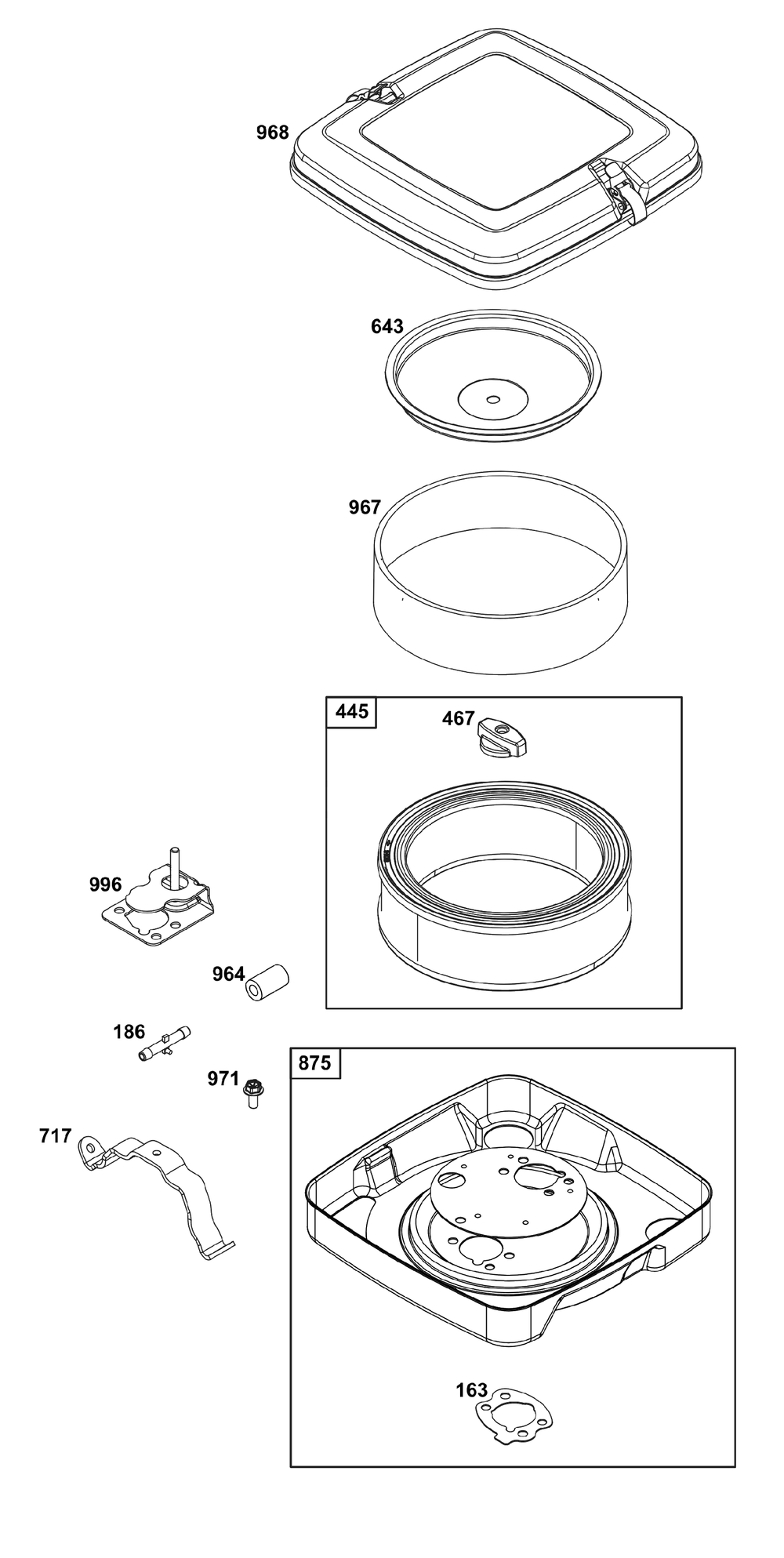 Air Cleaner Group Diagram and Parts List for 305447-0609-G1 200000 - 399999 Briggs and Stratton Engine